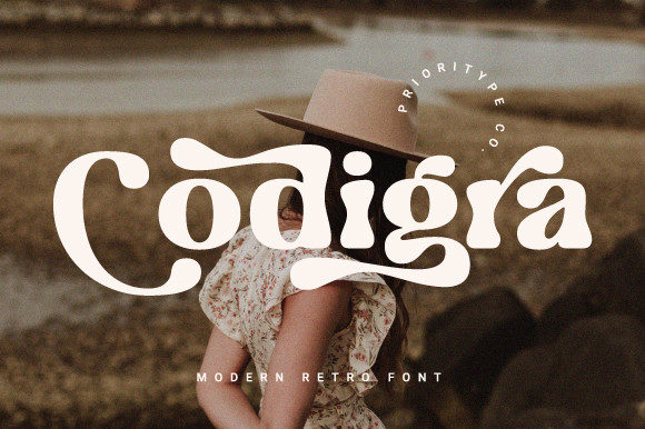 Codigra: A Wavy, Retro Display Font for Editorial Warmth